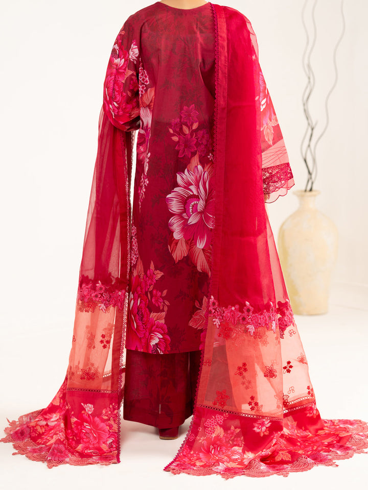 Lawn Maroon Unstitched Suit - Almirah