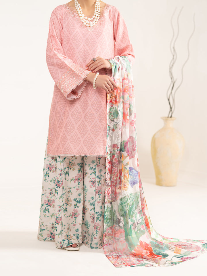 Raw Silk Pink Unstitched Suit - Almirah