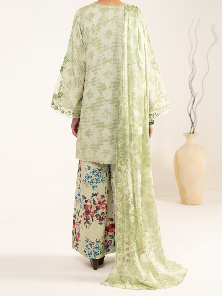 Raw Silk Green Unstitched Suit - Almirah