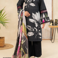 Lawn Black Stitched Suit - Almirah