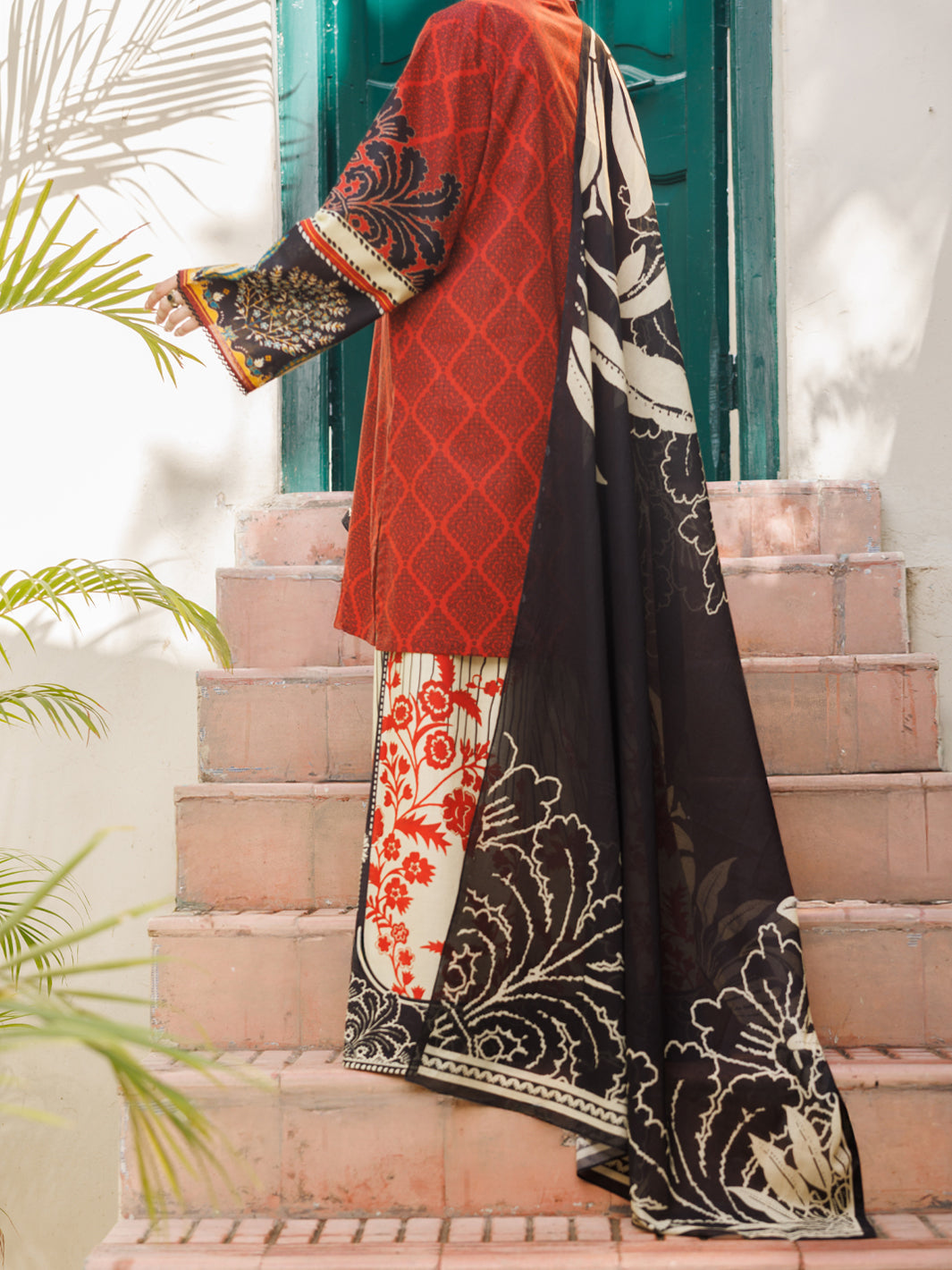 Lawn Maroon Stitched Suit - Almirah