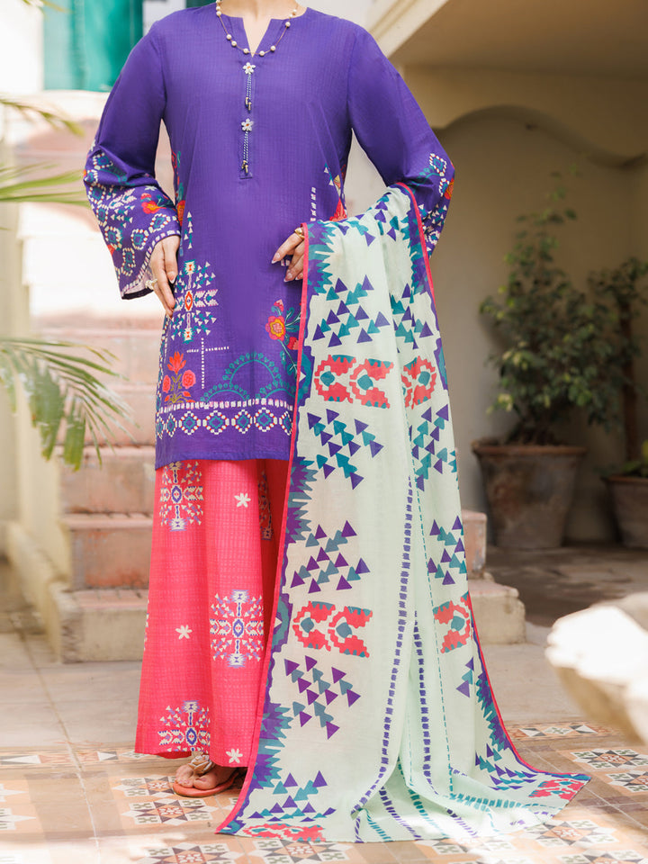 Lawn Purple Stitched Suit - Almirah