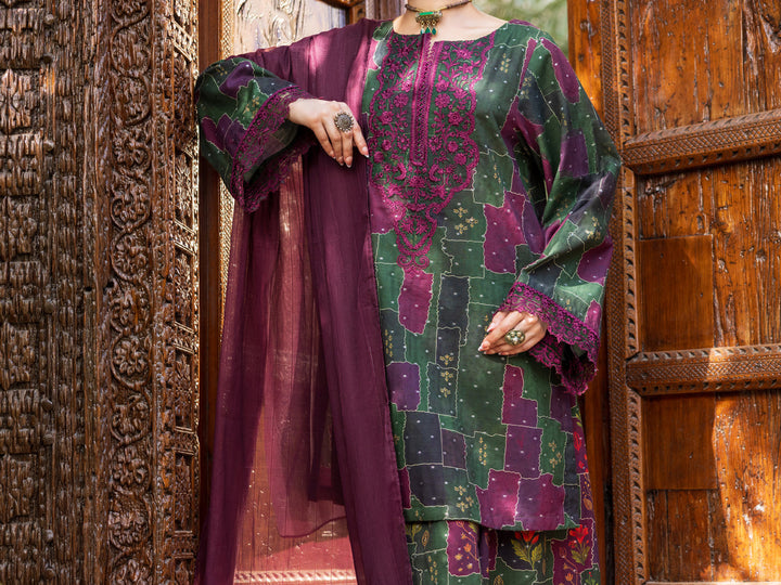 Cotton Dobby Multicolor Stitched Suit - Almirah