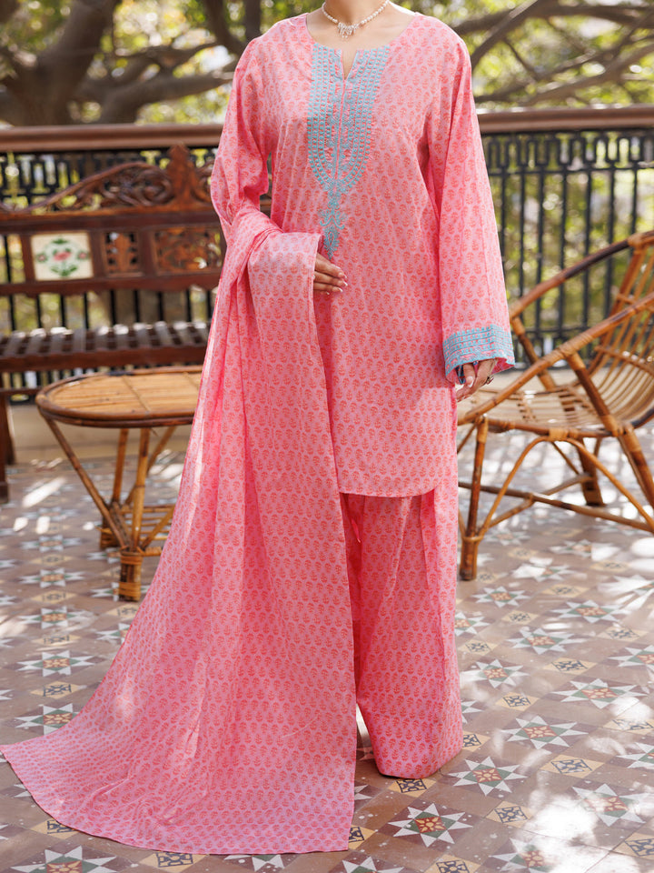 Lawn Pink Stitched Suit - Almirah