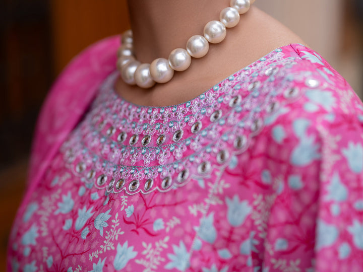 Cotton Pink Stitched Suit - Almirah