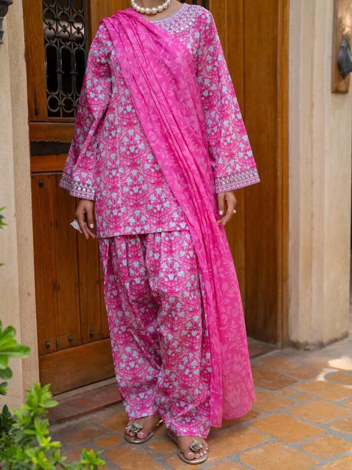 Cotton Pink Stitched Suit - Almirah