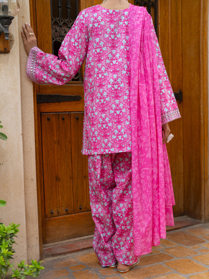 Cotton Pink Stitched Suit - Almirah