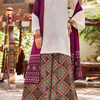 Cotton White Stitched Suit - Almirah