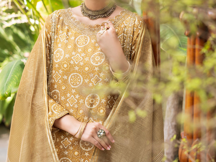 Lawn Brass Stitched Suit - Almirah