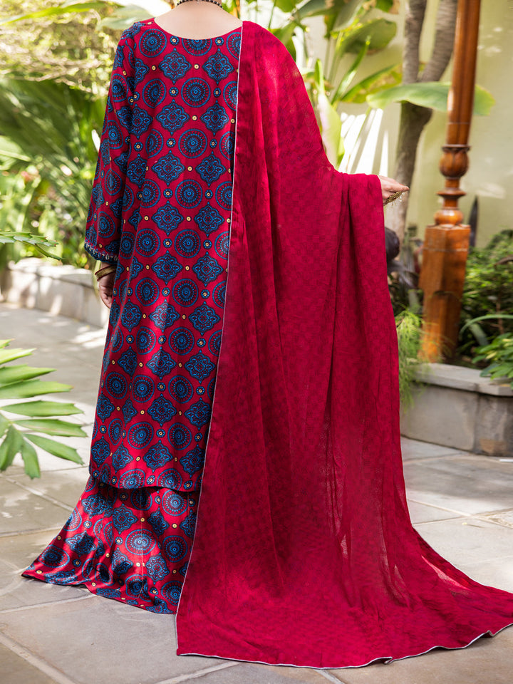 Cotton Maroon Stitched Suit - Almirah