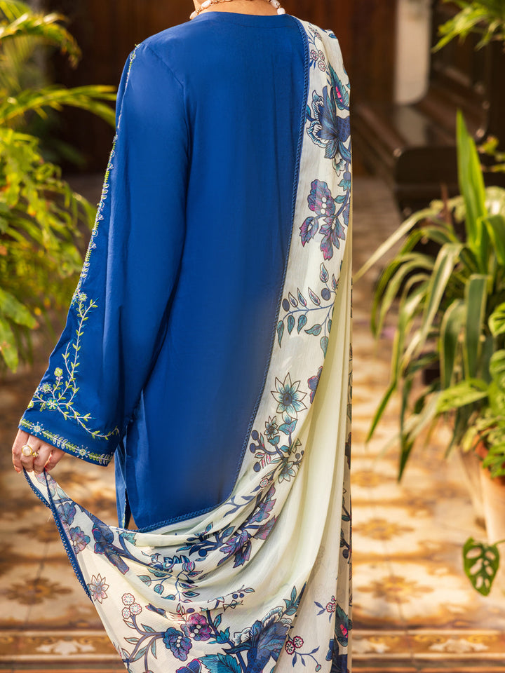 Cotton Blue Stitched Suit - Almirah