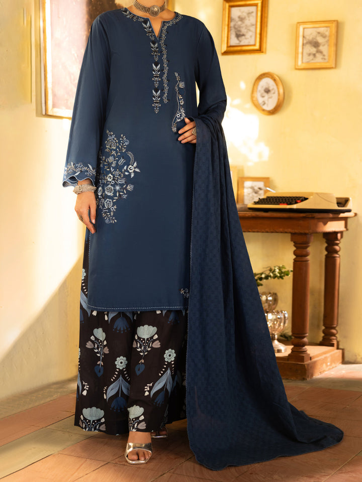 Cotton Blue Stitched Suit - Almirah