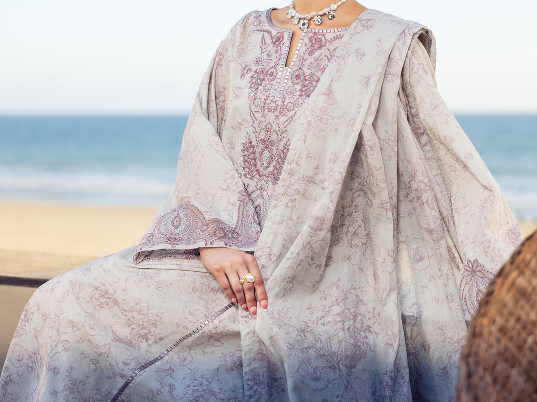 Cotton Grey Stitched Suit - Almirah