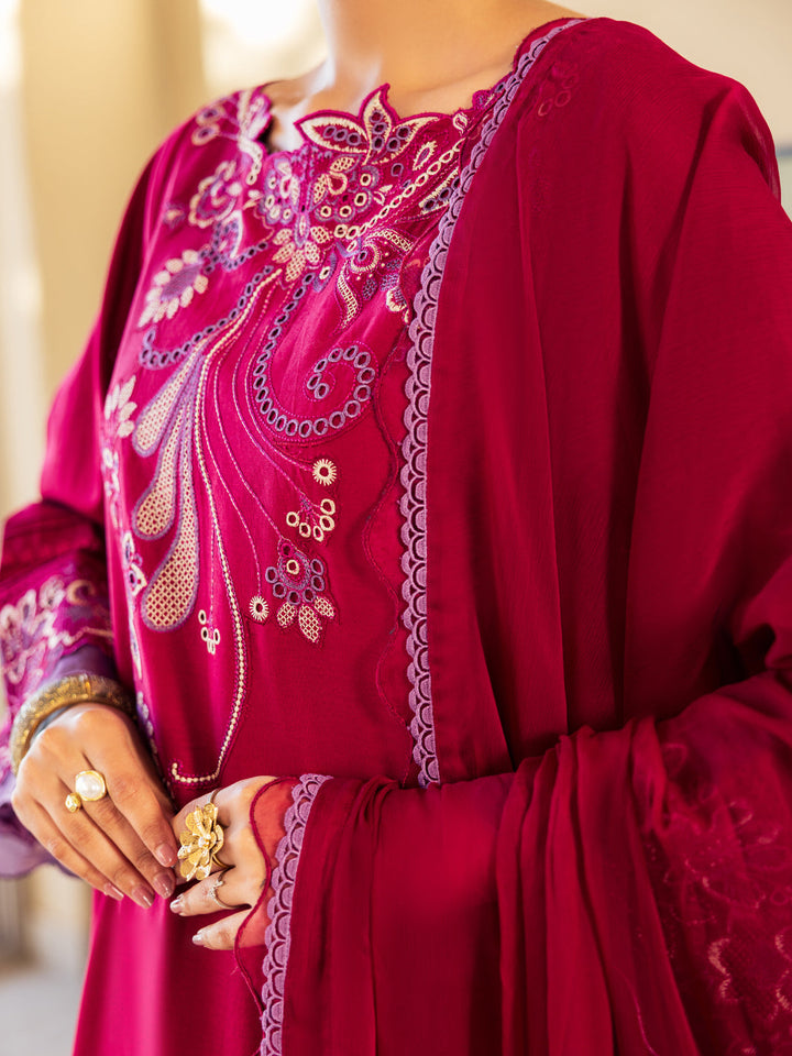 Cotton Fuchsia Unstitched Suit - Almirah