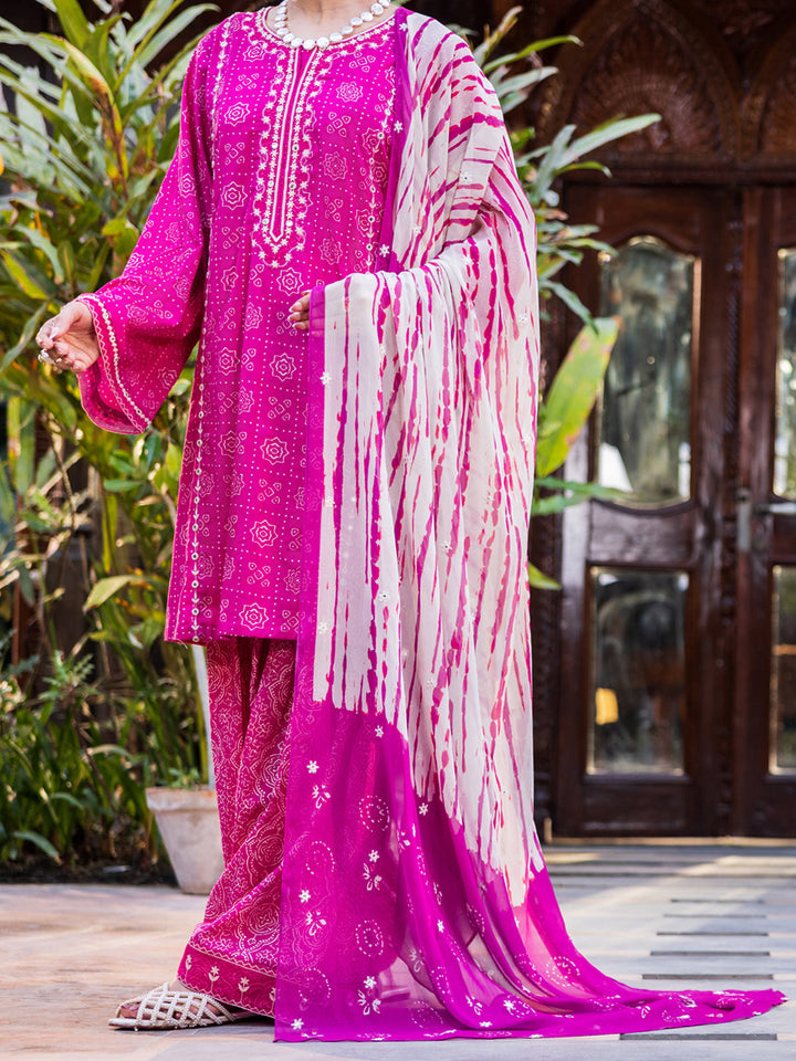 Cotton Pink Stitched Suit - Almirah