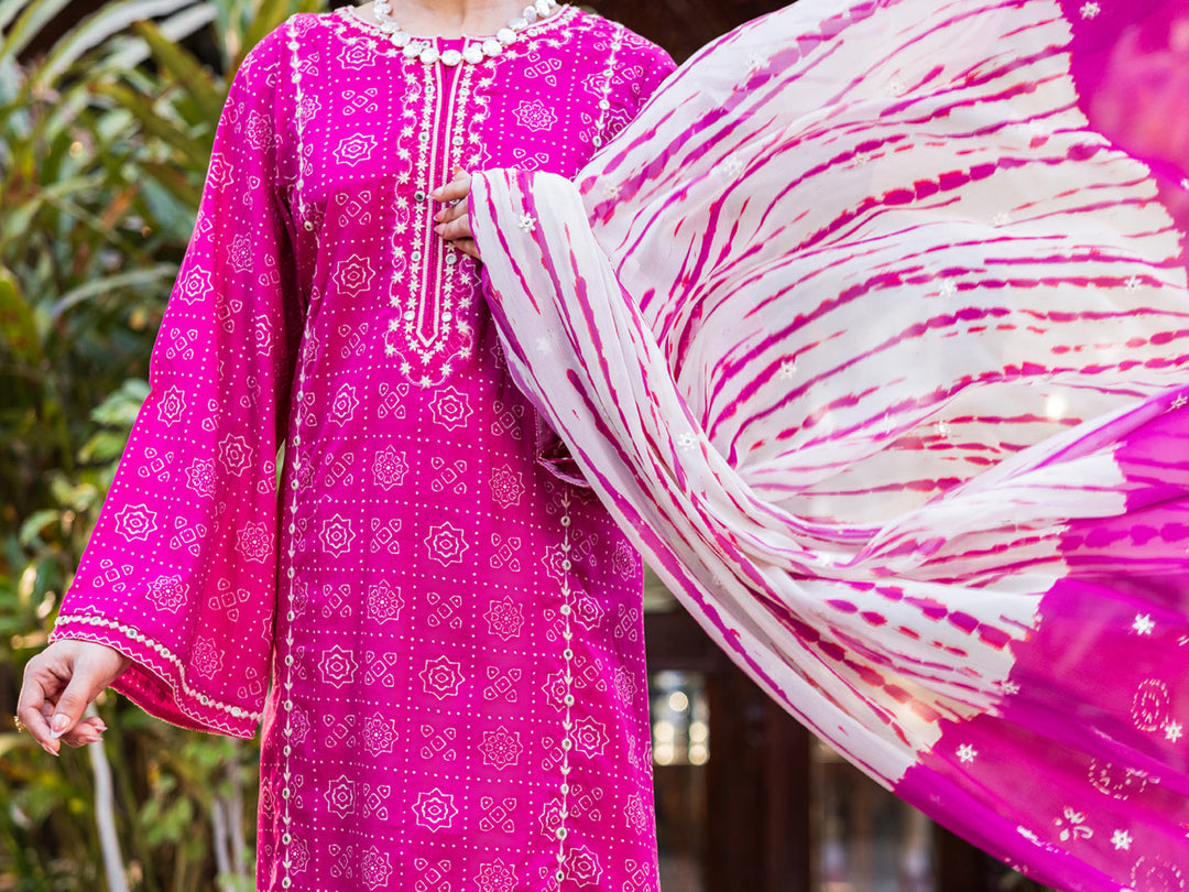 Cotton Pink Stitched Suit - Almirah