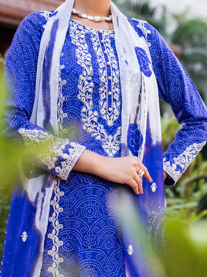 Cotton Blue Stitched Suit - Almirah