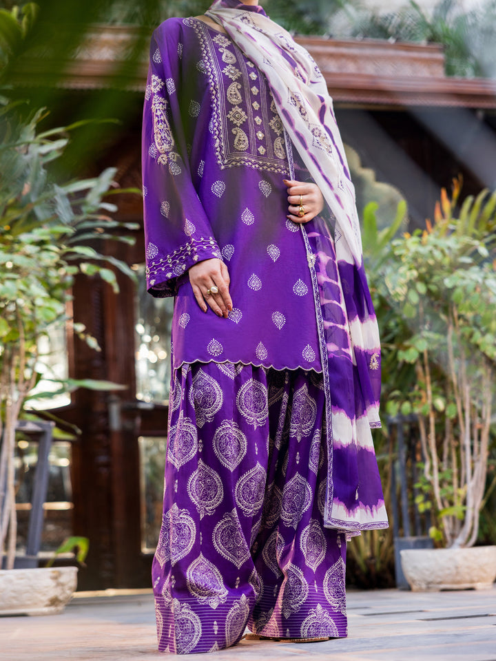 Cotton Purple Stitched Suit - Almirah
