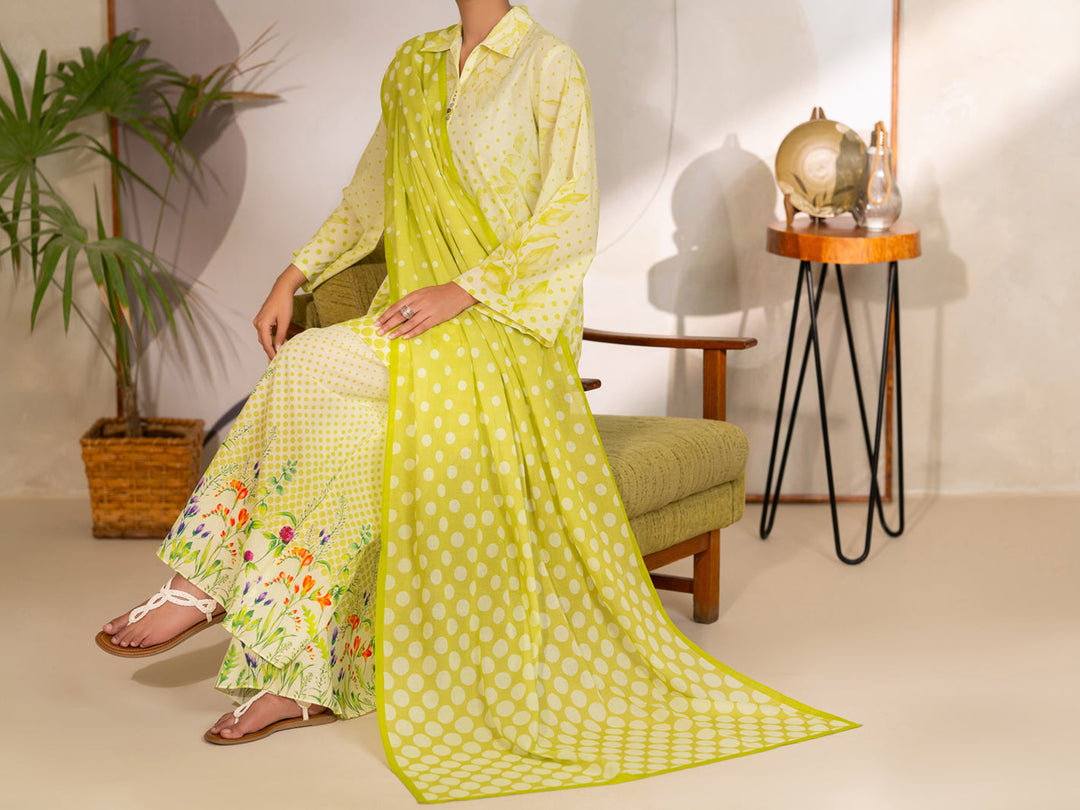 Cotton Yellow Unstitched Suit - Almirah