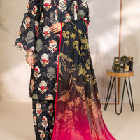 Lawn Black Unstitched Suit - Almirah