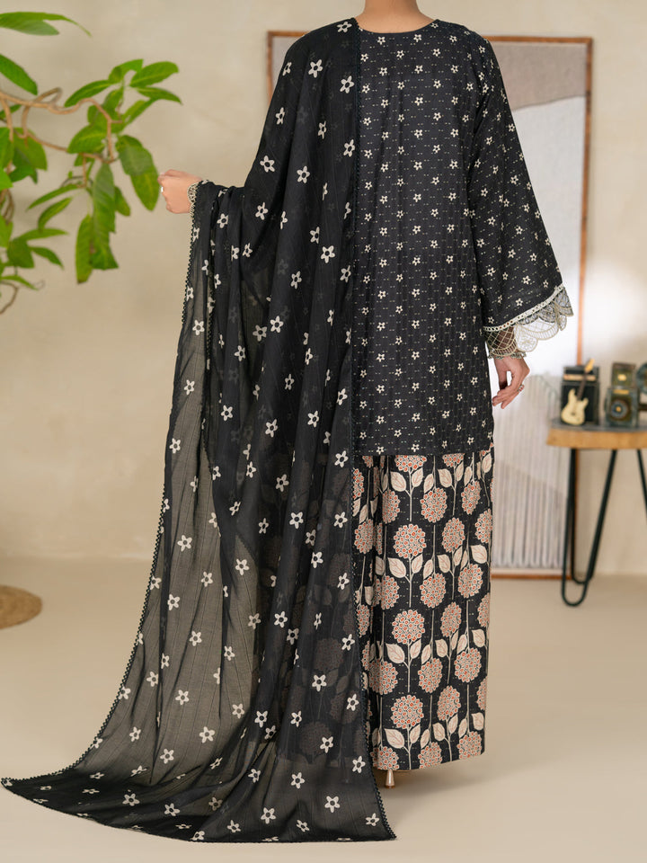 Cotton Dobby Black Unstitched Suit - Almirah