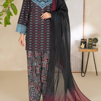 Cotton Black Unstitched Suit - Almirah