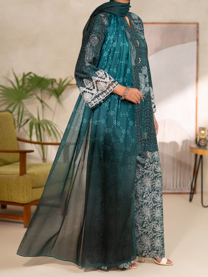 Cambric Green Unstitched Suit - Almirah