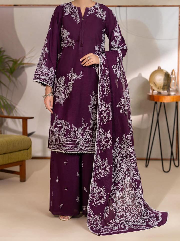 Cotton Purple Unstitched Suit - Almirah