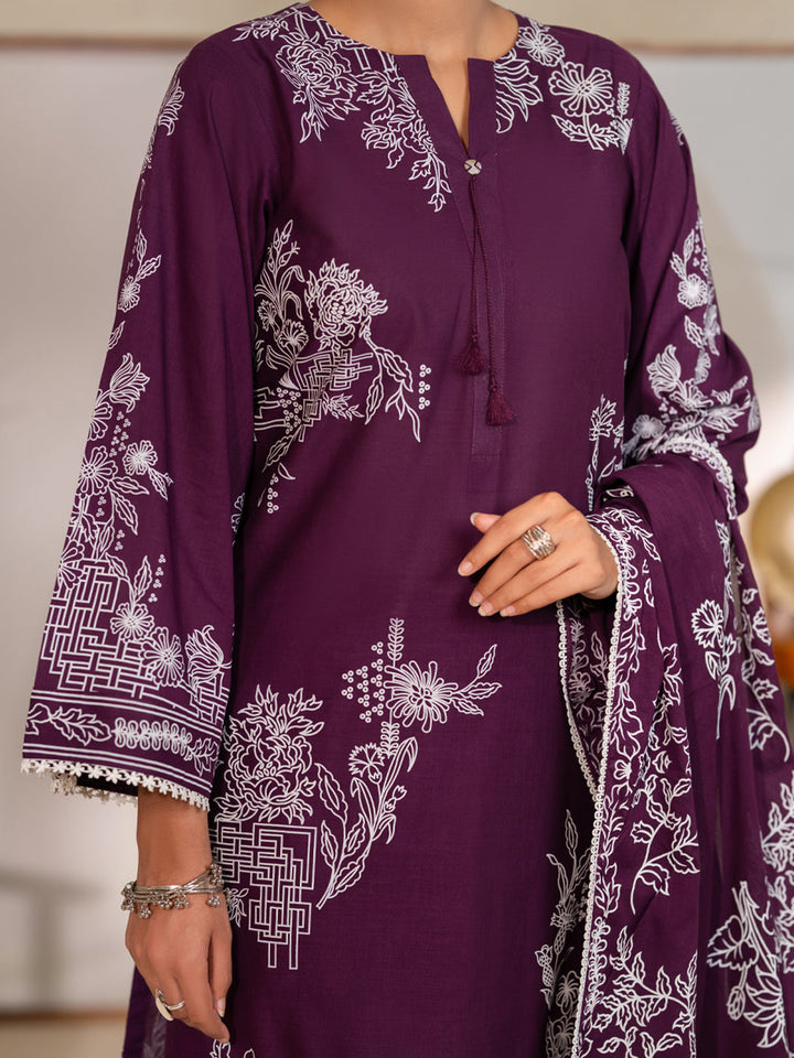 Cotton Purple Unstitched Suit - Almirah