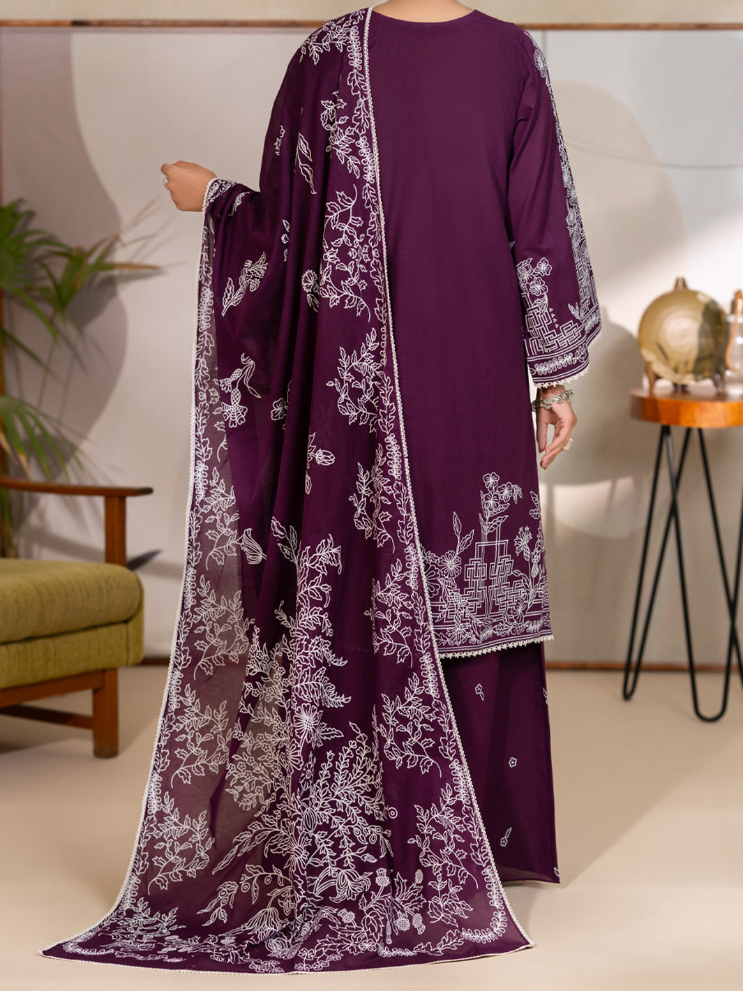 Cotton Purple Unstitched Suit - Almirah