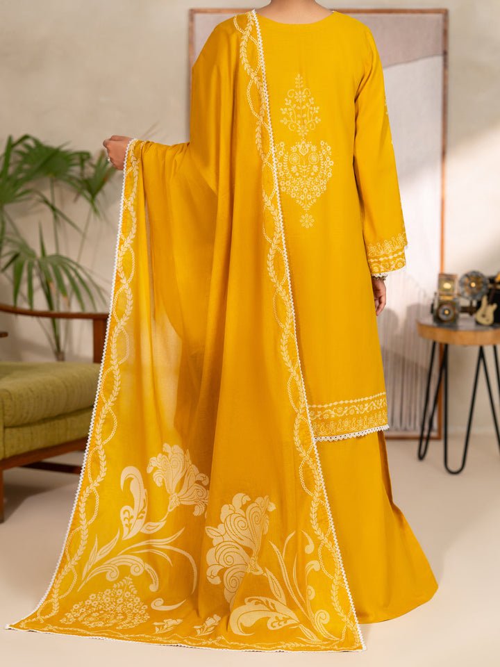 Cotton Mustard Unstitched Suit - Almirah