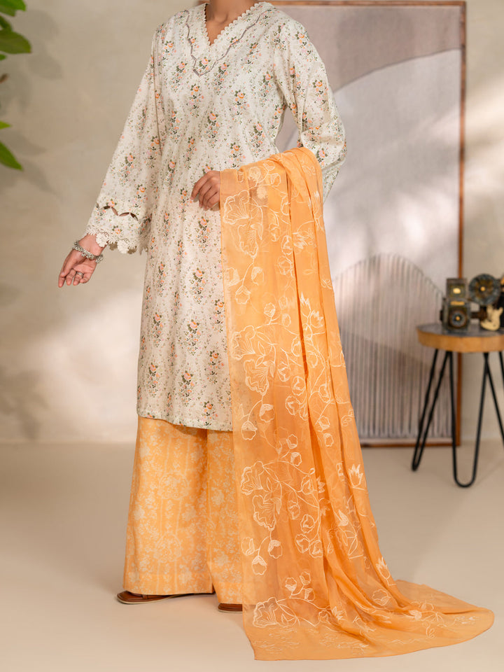 Cotton Dobby Off White Unstitched Suit - Almirah