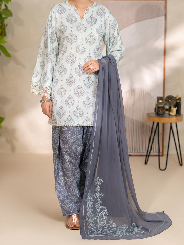 Cotton Dobby Light Grey Unstitched Suit - Almirah
