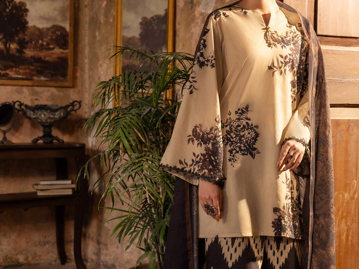 Cotton Lawn Fawn Unstitched Suit - Almirah
