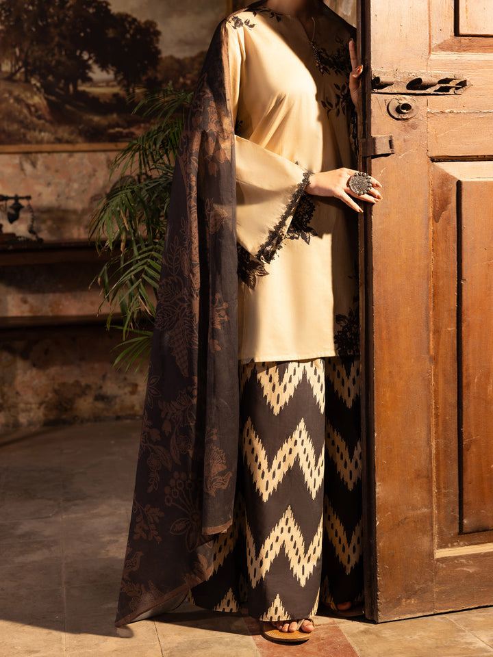 Cotton Lawn Fawn Unstitched Suit - Almirah