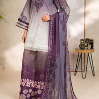 Lawn Plum Unstitched Suit - Almirah