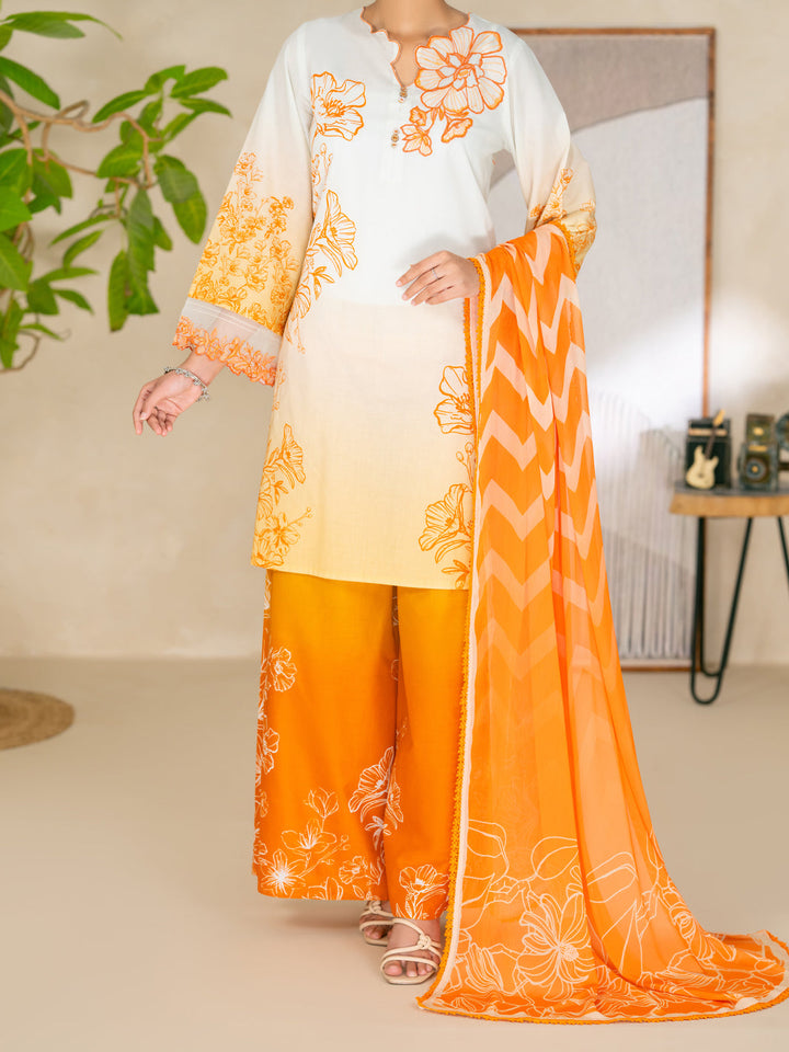 Cotton Mustard Unstitched Suit - Almirah