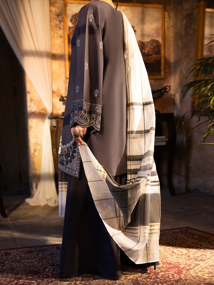 Cotton Grey Unstitched Suit - Almirah