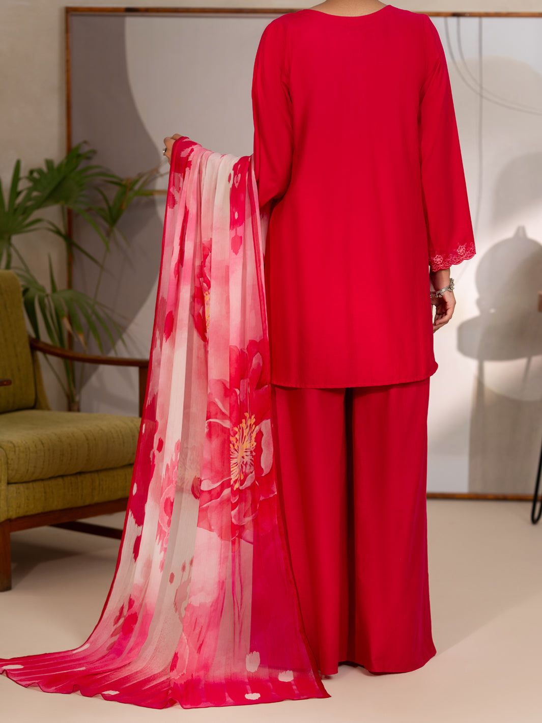 Dyed Lawn Pink Unstitched Suit - Almirah