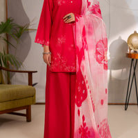 Dyed Lawn Pink Unstitched Suit - Almirah