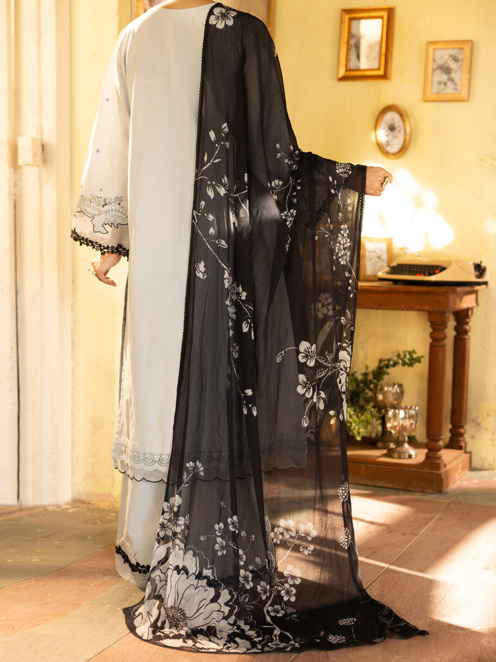 Cotton Lawn Teal Blue Unstitched Suit - Almirah