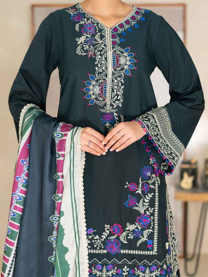 Dyed Lawn Black Unstitched Suit - Almirah