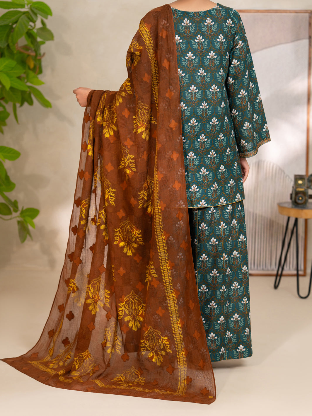 Cotton Green Unstitched Suit - Almirah