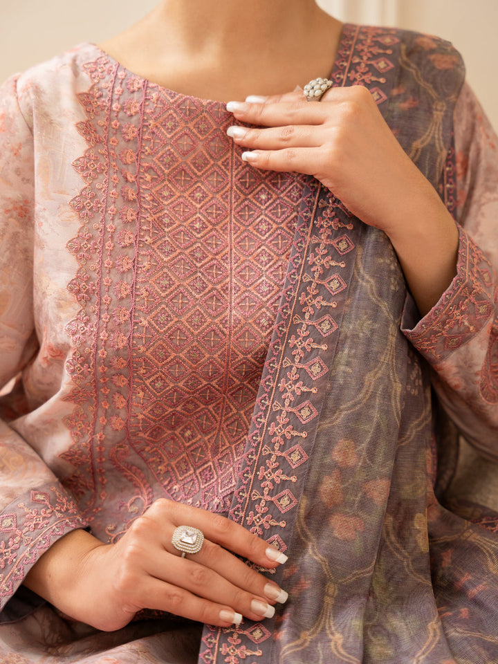 Light Pink Stitched Suit - Almirah