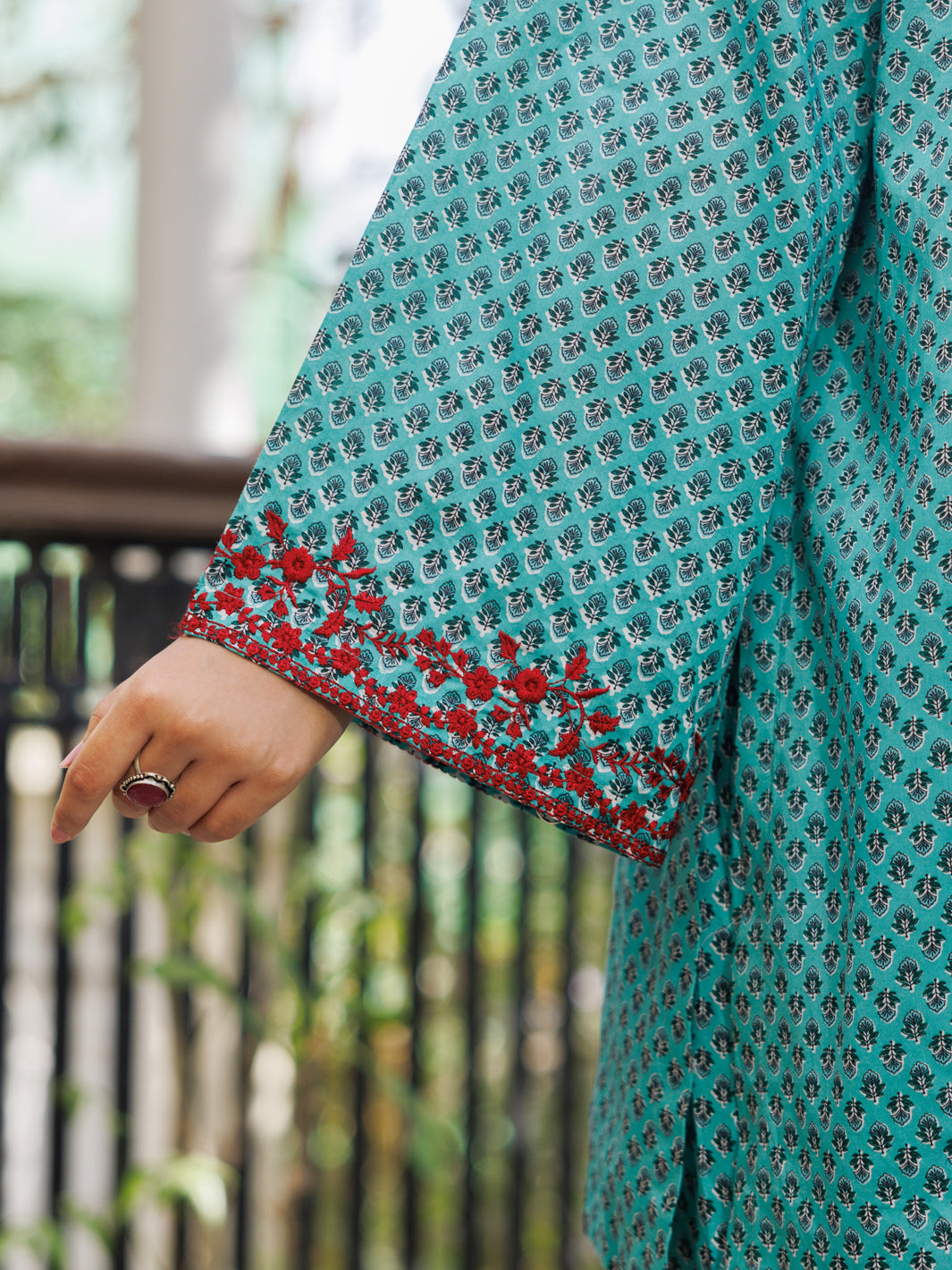 Lawn Green Stitched Suit - Almirah