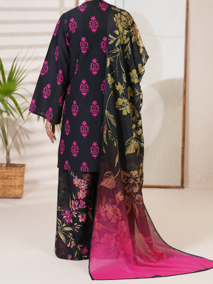 Cotton Black Unstitched Suit - Almirah