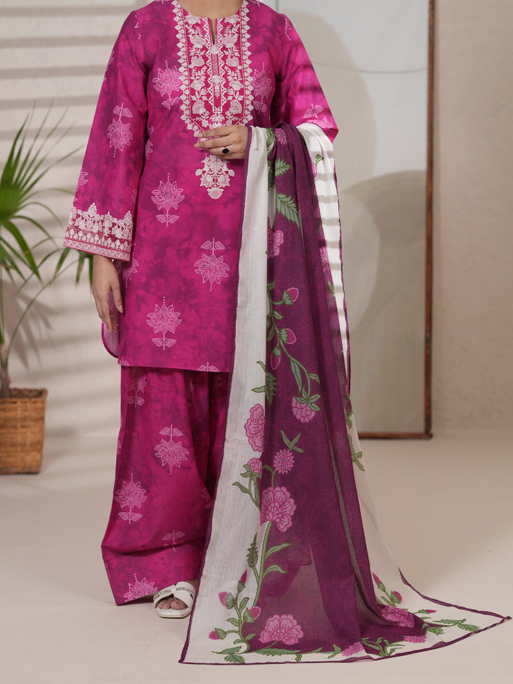 Cotton Pink Unstitched Suit - Almirah