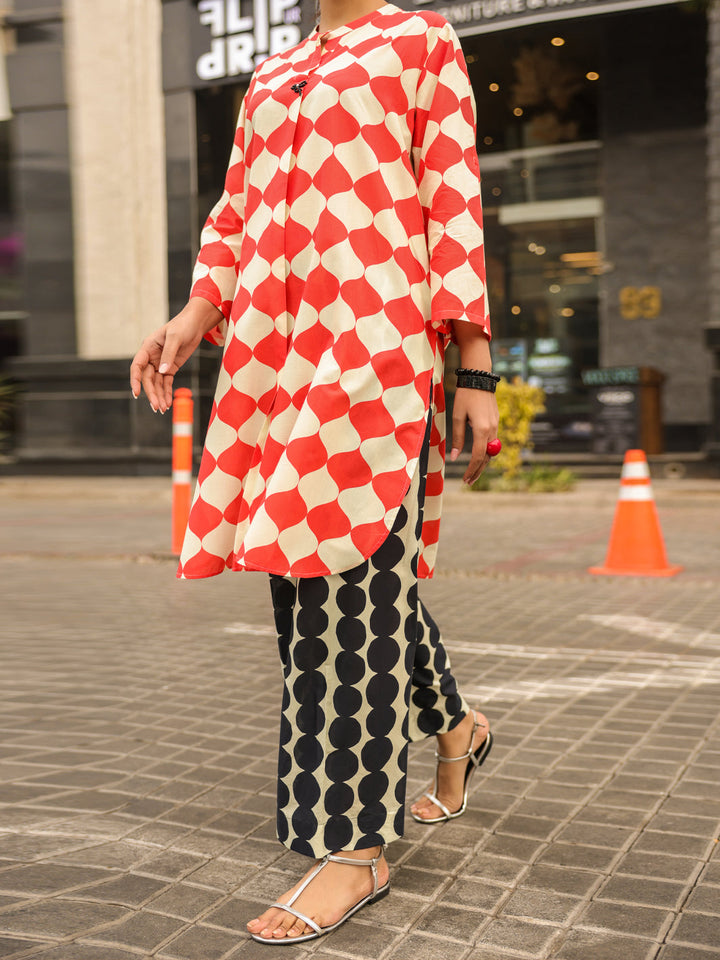 Lawn White Kurti - Almirah