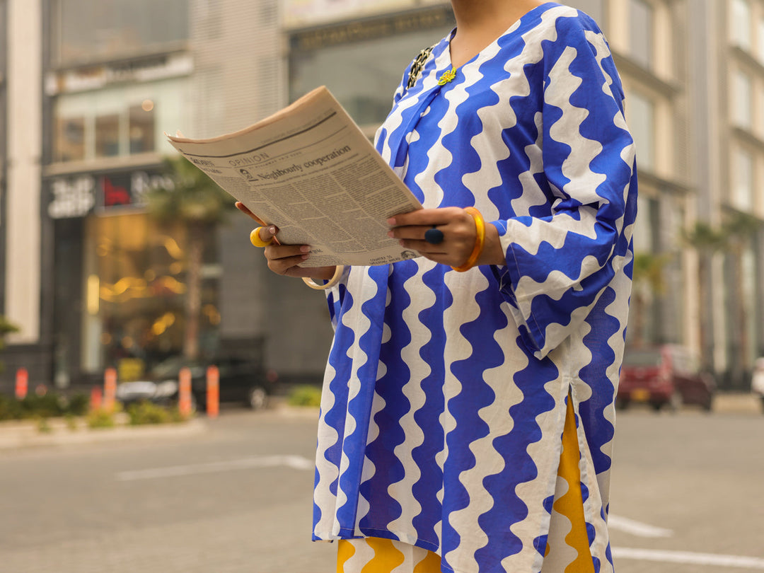 Lawn Blue Kurti - Almirah