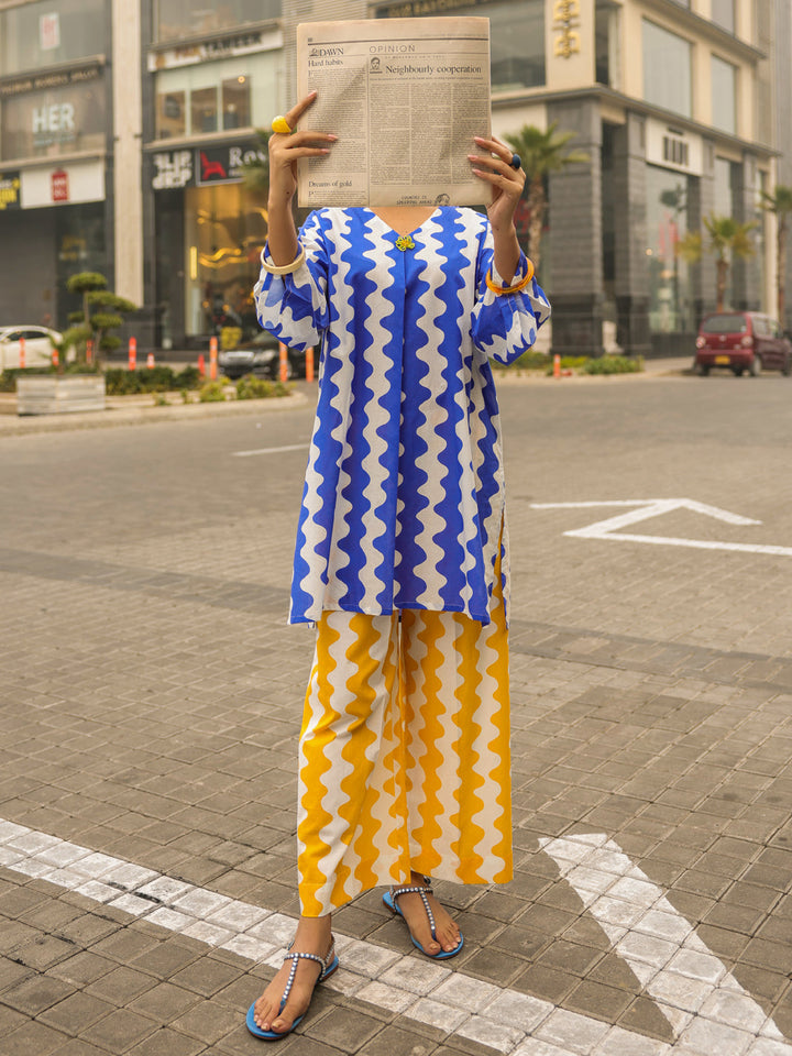 Lawn Blue Kurti - Almirah